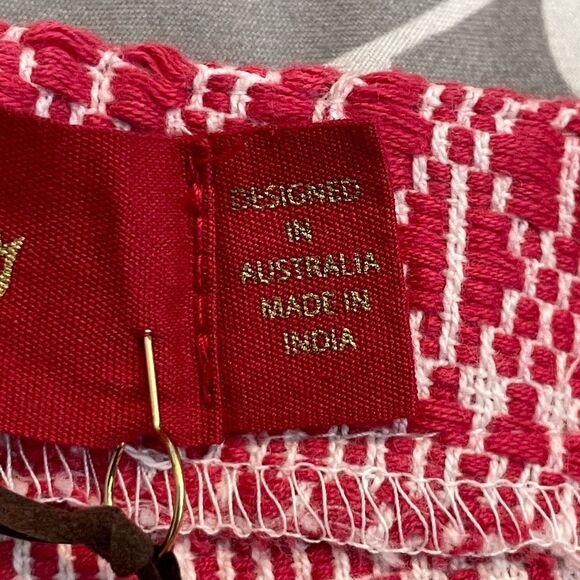 Tigerlily Embroidered Uluaki Shorts Red White Blue Yellow Weave Knit Mid-Rise 4 - Picture 8 of 13